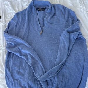 Vineyard Vines Men's Heathered Light Blue Quarter-Zip Pullover